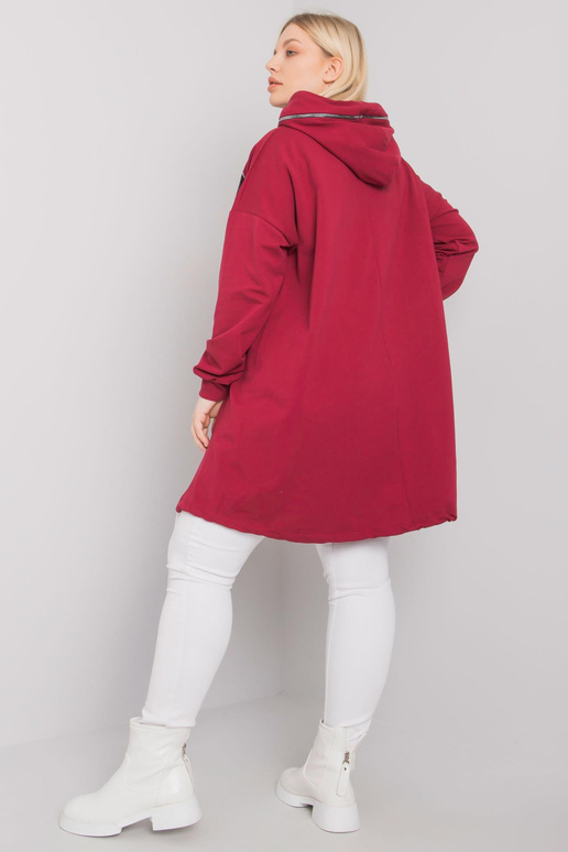 Burgundijas lielizmēra kapuci Ives