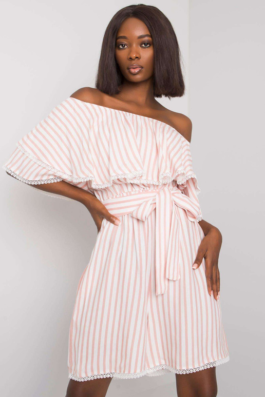 Balts un rozā Dalianis svītrains...