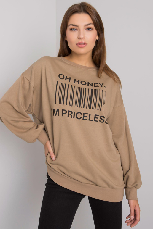 Tumši bēšs džemperis ar Basile apdruku