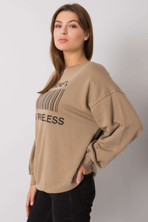 Tumši bēšs džemperis ar Basile apdruku