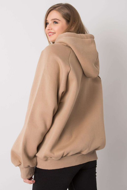 Tumši bēša polsterēta oversize kapuci...