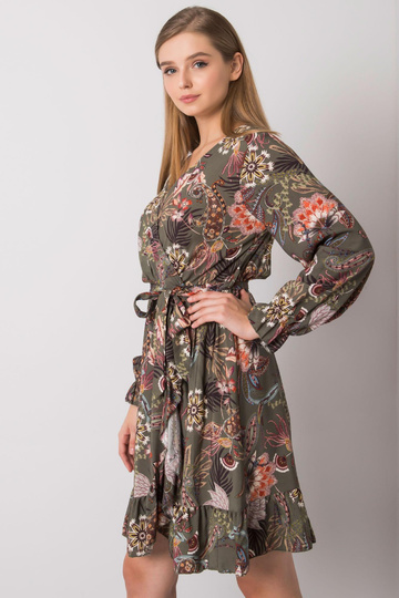 Haki krāsas V veida kakla...