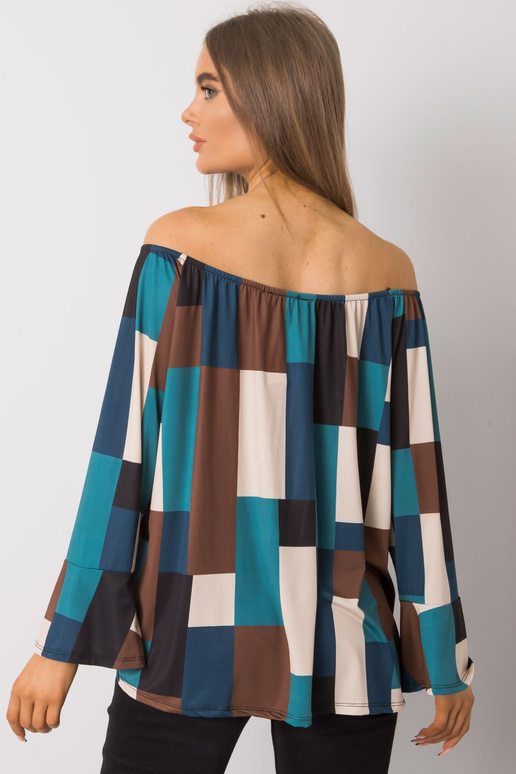 Tumši zila raksta spāņu blūze Reggie...