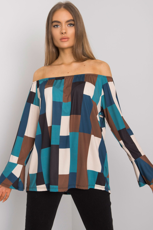 Tumši zila raksta spāņu blūze Reggie...