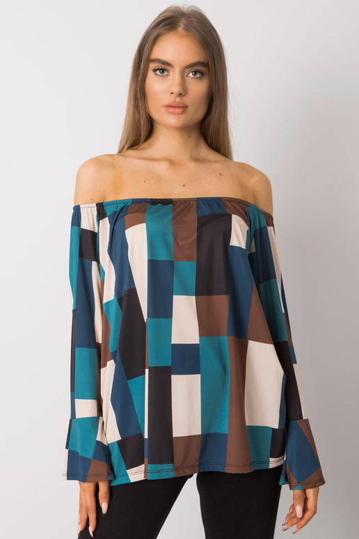 Tumši zila raksta spāņu blūze Reggie...