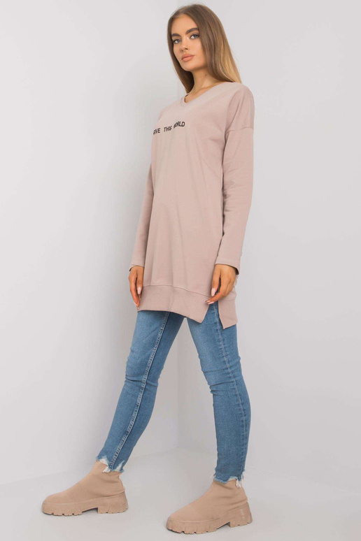 Tumši bēša tunika ar uzrakstu Halifax...