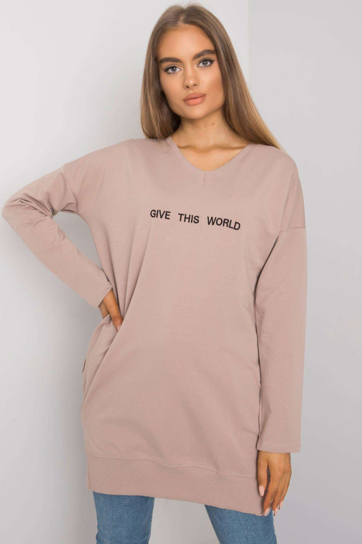 Tumši bēša tunika ar uzrakstu Halifax...