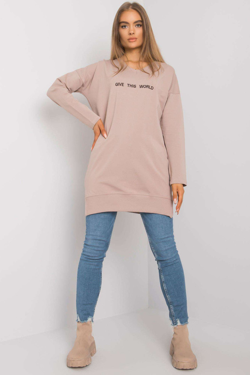 Tumši bēša tunika ar uzrakstu Halifax...