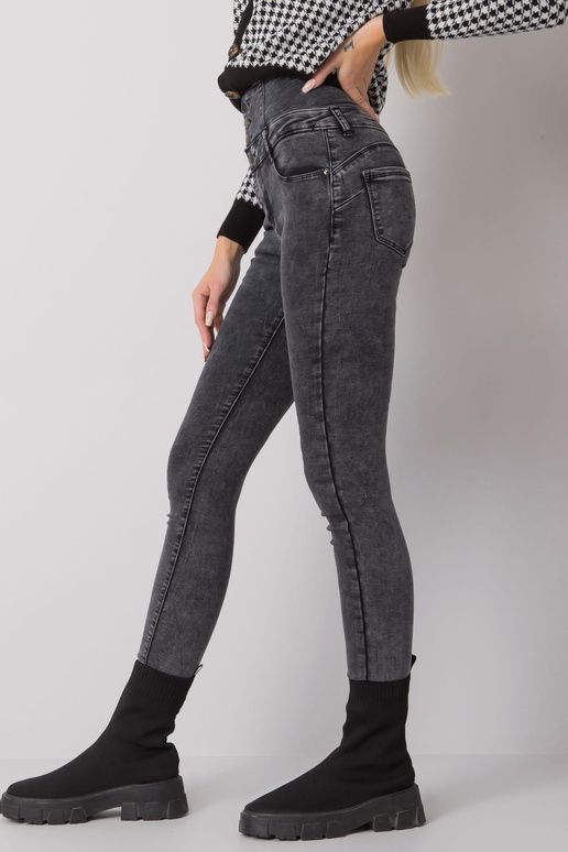 Pelēki džinsi ar caurulīti ar augstu...