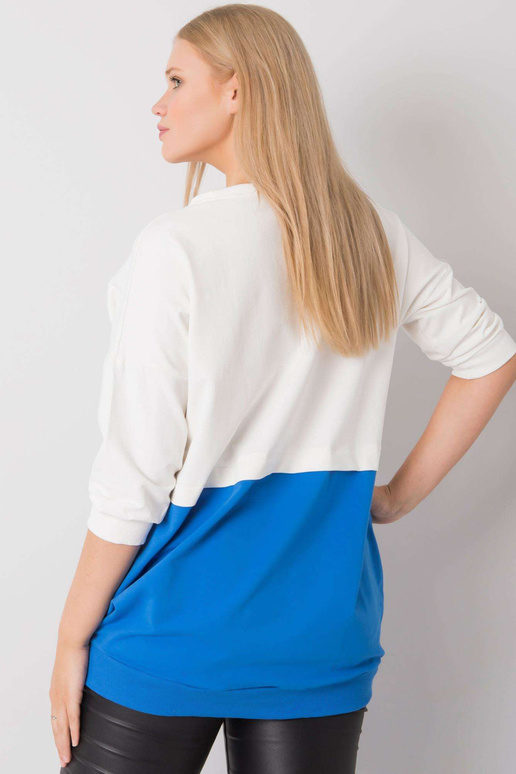 Ecru-Dark Blue Plus Size Tunika...