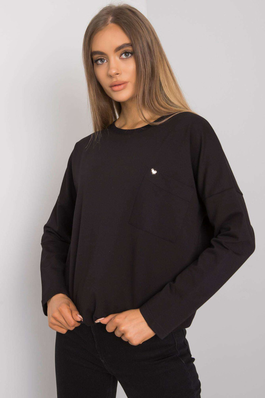 Melna pamata blūze ar Norine Pocket