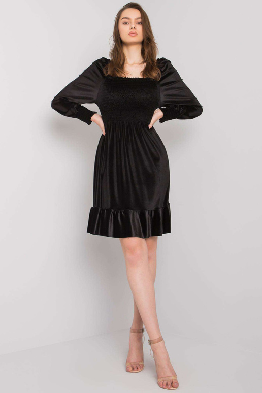 Melna velūra kleita ar volāniem Arezzo