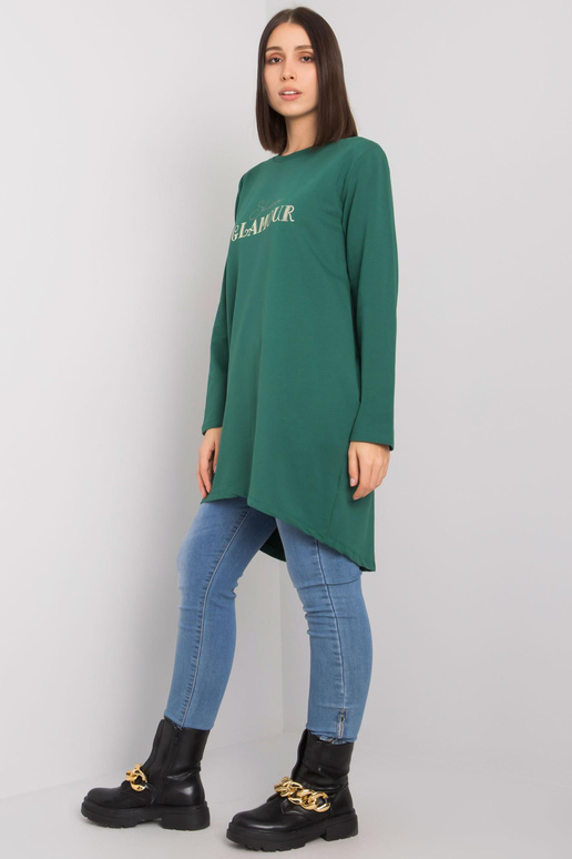 Tumši zaļa plus izmēra tunika ar...