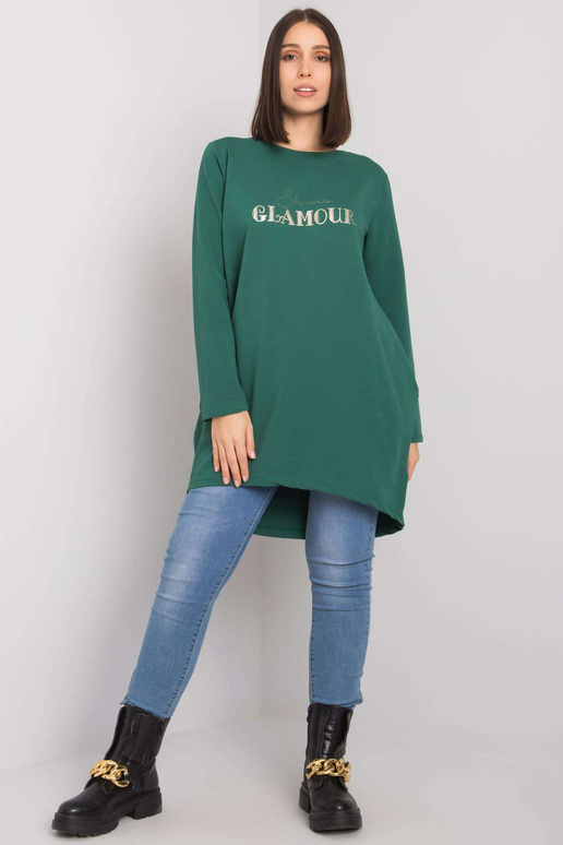 Tumši zaļa plus izmēra tunika ar...