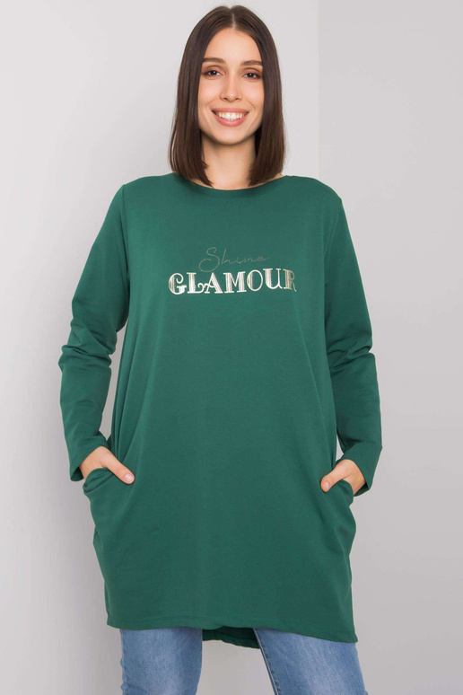 Tumši zaļa plus izmēra tunika ar...