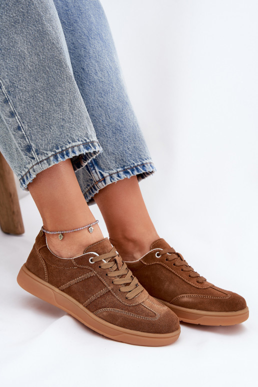 zamšādas   modeļa apavi  brūnas krāsas Paliana