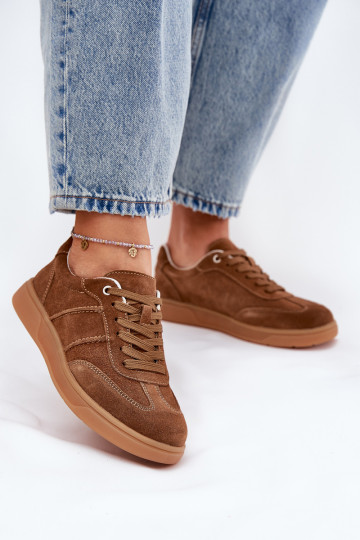 zamšādas   modeļa apavi  brūnas krāsas Paliana 2