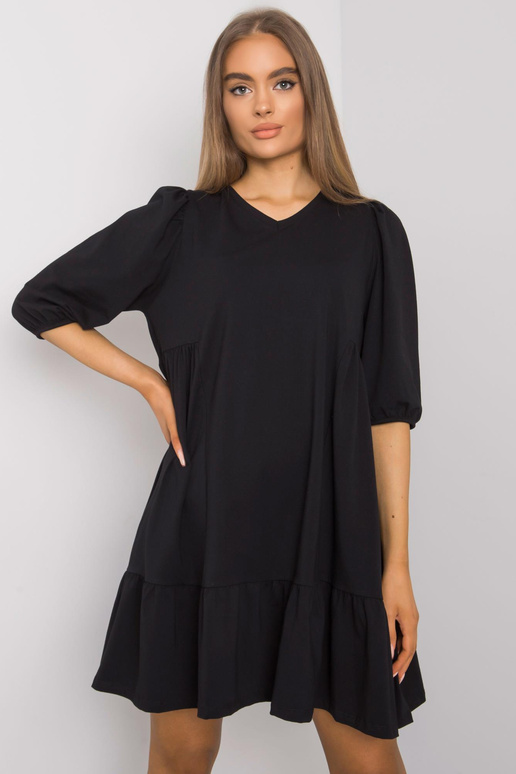 Yelda melna kokvilnas kleita