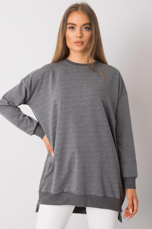 Tumši pelēka melanža tunika ar garām...