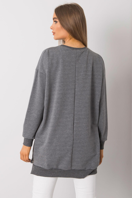 Tumši pelēka melanža tunika ar garām...