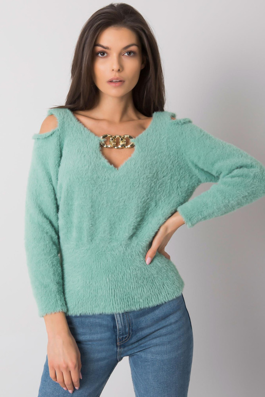 Zaļš piegriezuma džemperis Leandre...