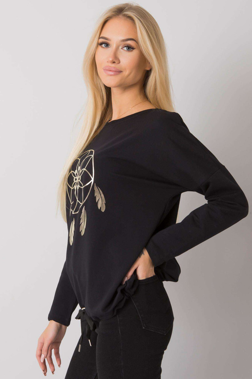 Melna blūze ar apdruku Jackson RUE PARIS