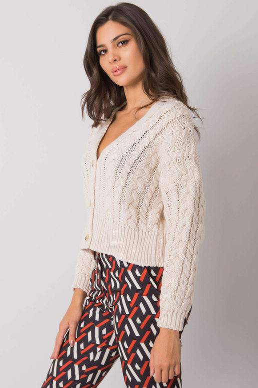 Bēšs džemperis ar pogām ar bizēm...