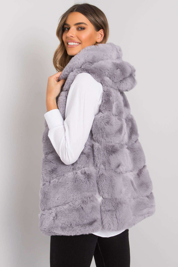 Pelēka kažokādas veste ar...