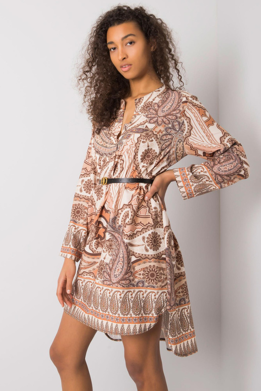 Bēša kleita ar Vankūveras apdruku