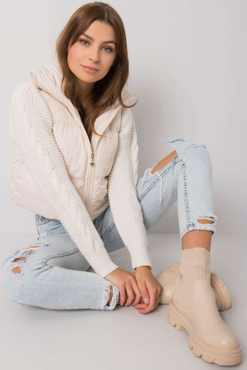 Ecru stepēta veste Gizelle