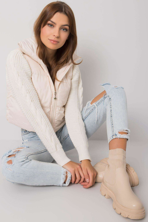 Ecru stepēta veste Gizelle