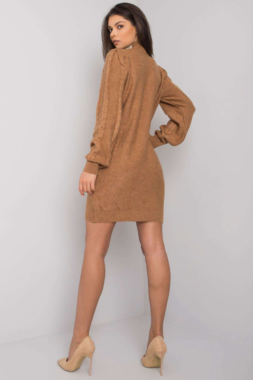 Kamieļu trikotāžas kleita ar...