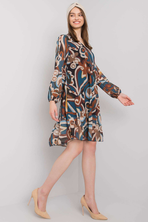 Zila un brūna kleita ar volānu Spoleto