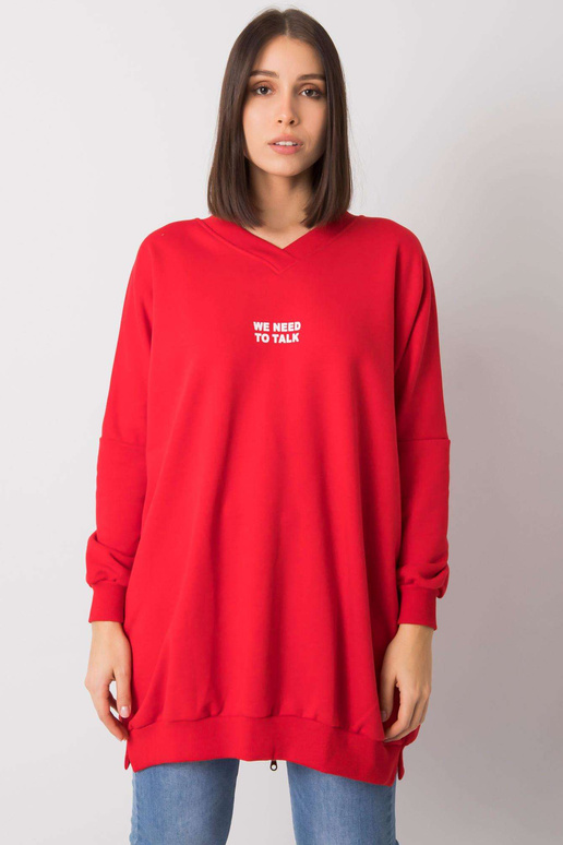 Sarkana tunika liela izmēra kokvilnas...