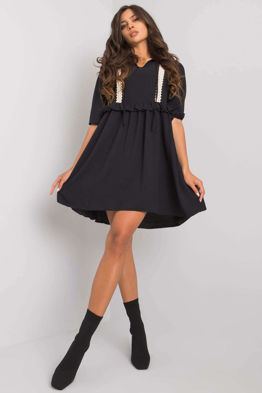 Kristāla RUE PARIS melna viskozes kleita