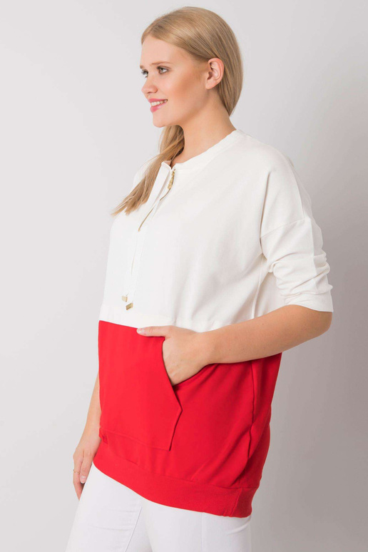 Ecru-sarkana tunika lielizmēra...