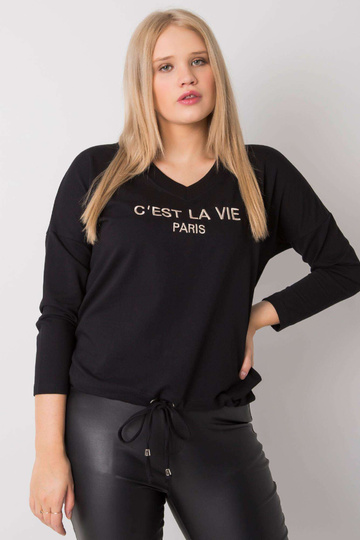 Melna plus izmēra blūze ar...