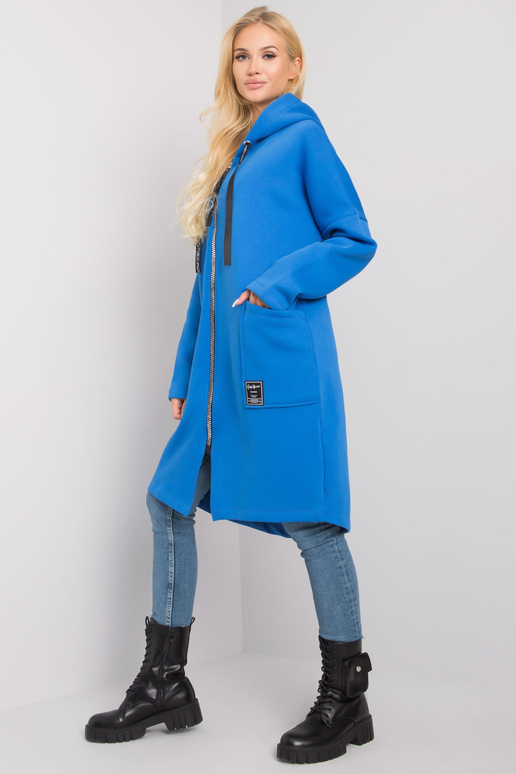 Tumši zila garā Hoodie Elvina