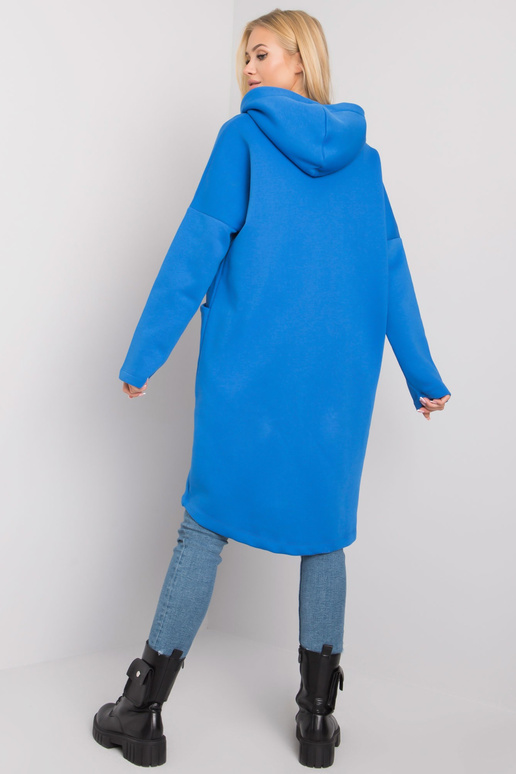 Tumši zila garā Hoodie Elvina