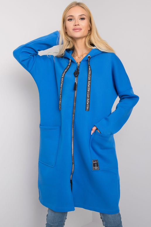 Tumši zila garā Hoodie Elvina