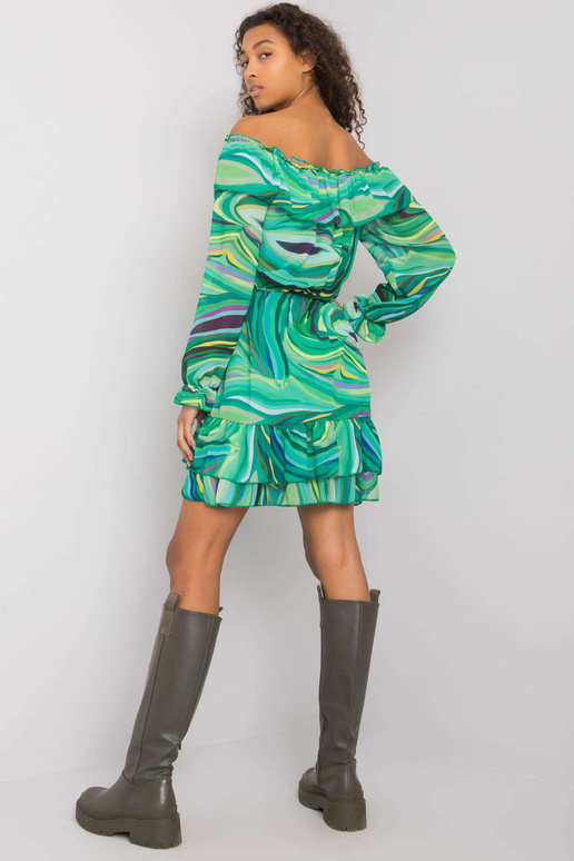 Zaļa Edmonton Ruffle spāņu kleita