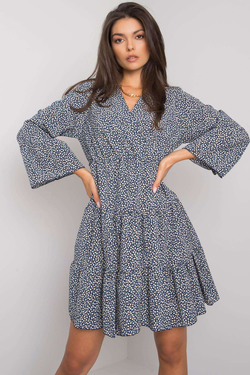 Daleyza tumši zila kleita ar ziediem