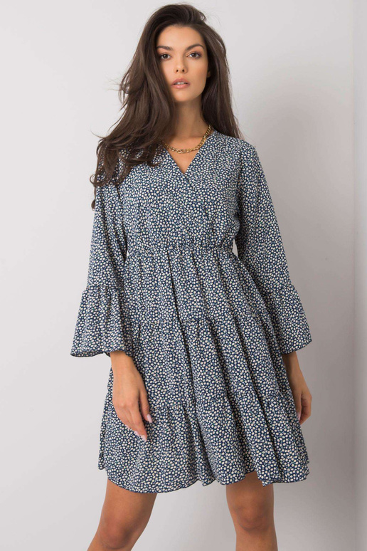 Daleyza tumši zila kleita ar ziediem