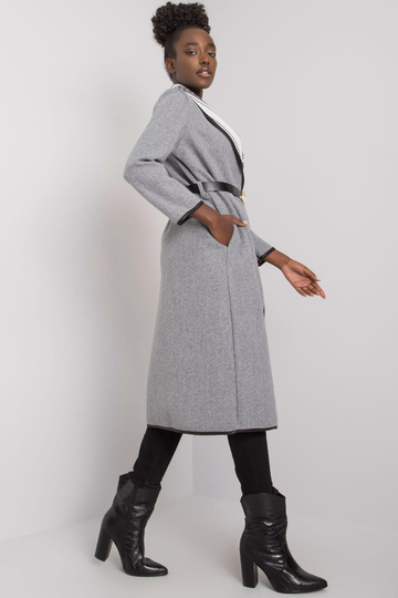 Pelēks melanža mētelis ar...