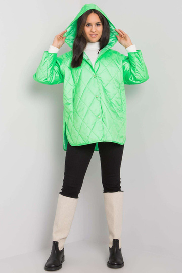 Zaļa stepēta jaka ar kapuci...