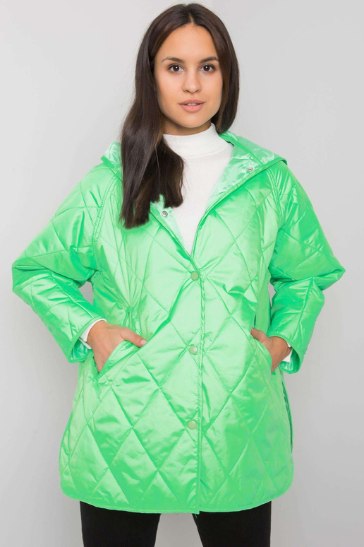 Zaļa stepēta jaka ar kapuci Selah