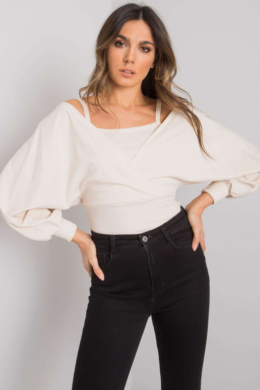 Sieviešu bēša kokvilnas blūze Chavri...