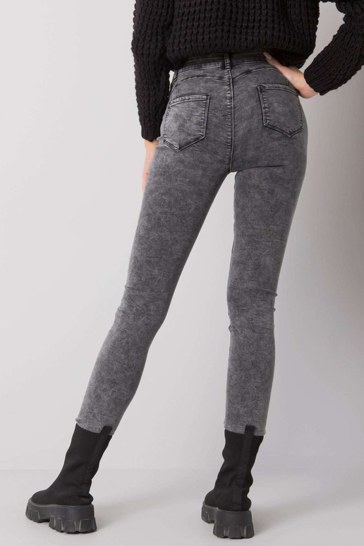 Pelēki pieguļoši džinsi ar augstu...