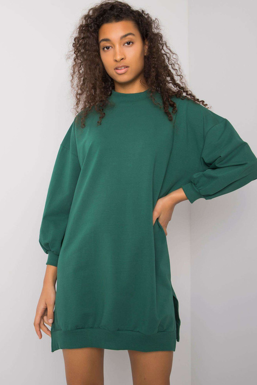 Tumši zaļa sieviešu kokvilnas kleita...