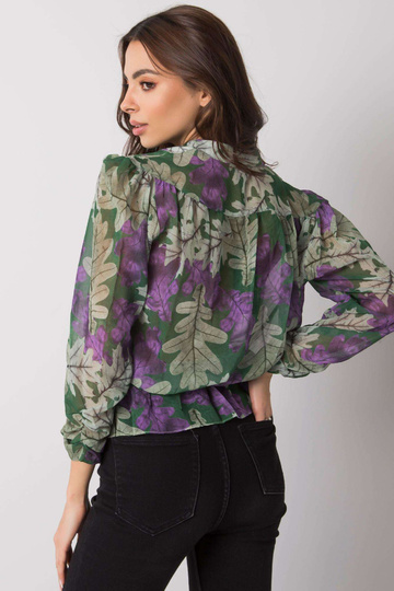 Barrie Print zaļa šifona blūze 2